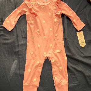 Car and Jack Pink Heart Kids One Piece 6-9m